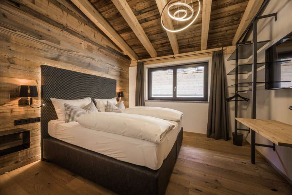 Schlafzimmer in den Wilderer Chalets
