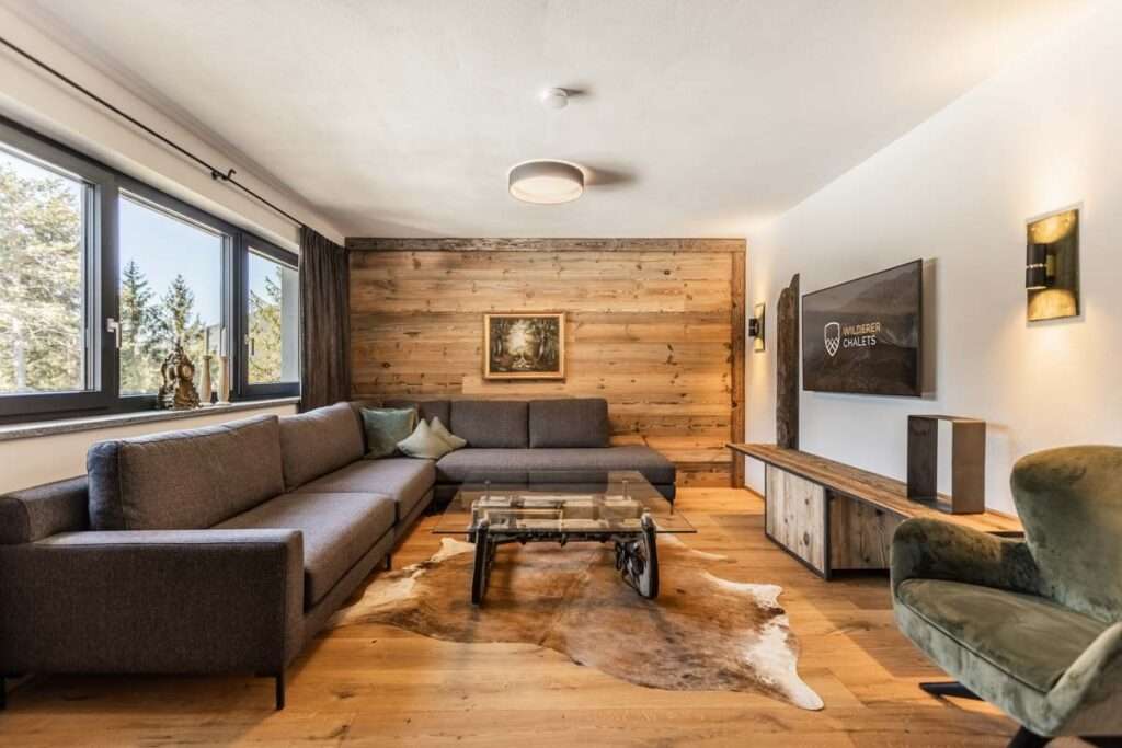 Wohnzimmer in den Wilderer Chalets