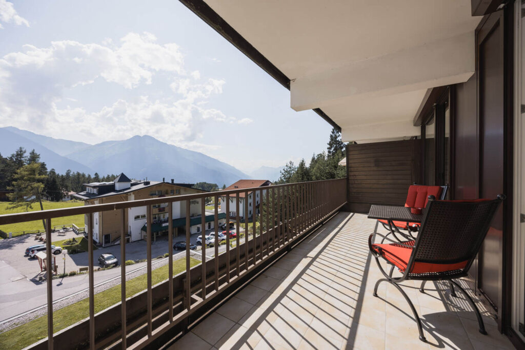 Balcony with view over the Inn valley