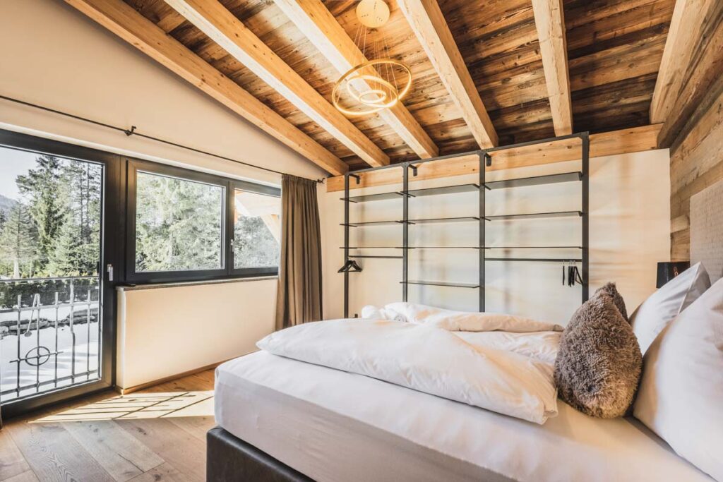 Terrace at Wilderer Chalets with mountain views