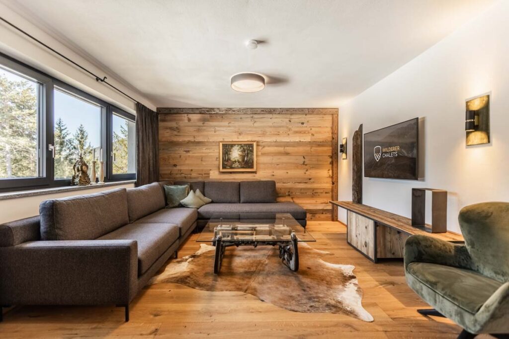Living room at Wilderer Chalets